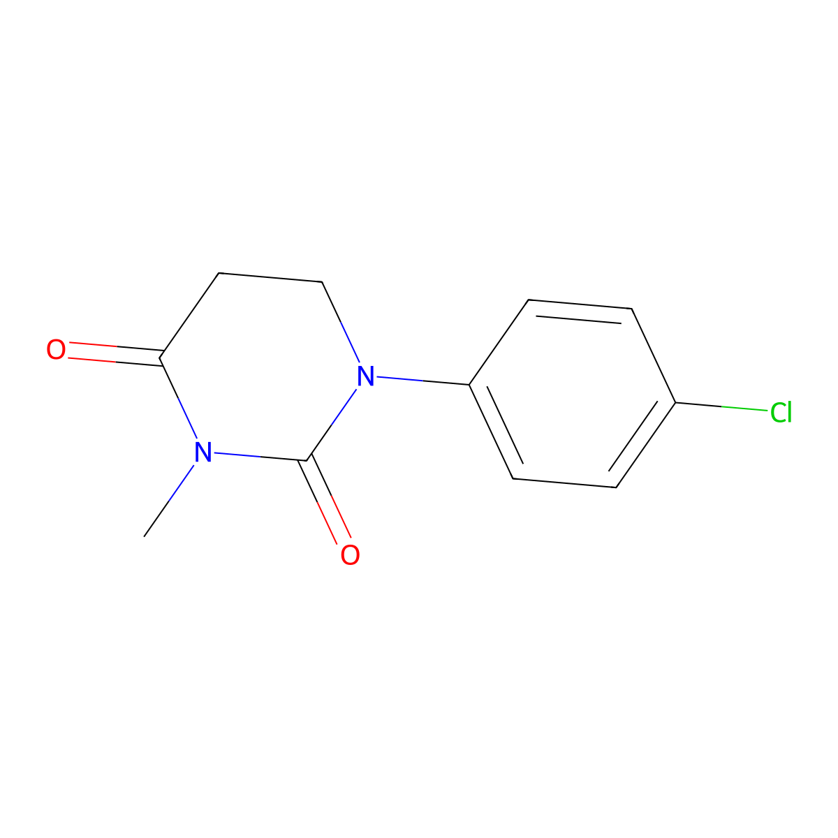 2,4(1H,3H)-Pyrimidinedione, dihydro-1-(4-chlorophenyl)-3-methyl- molecular structure, CAS 77385-17-2