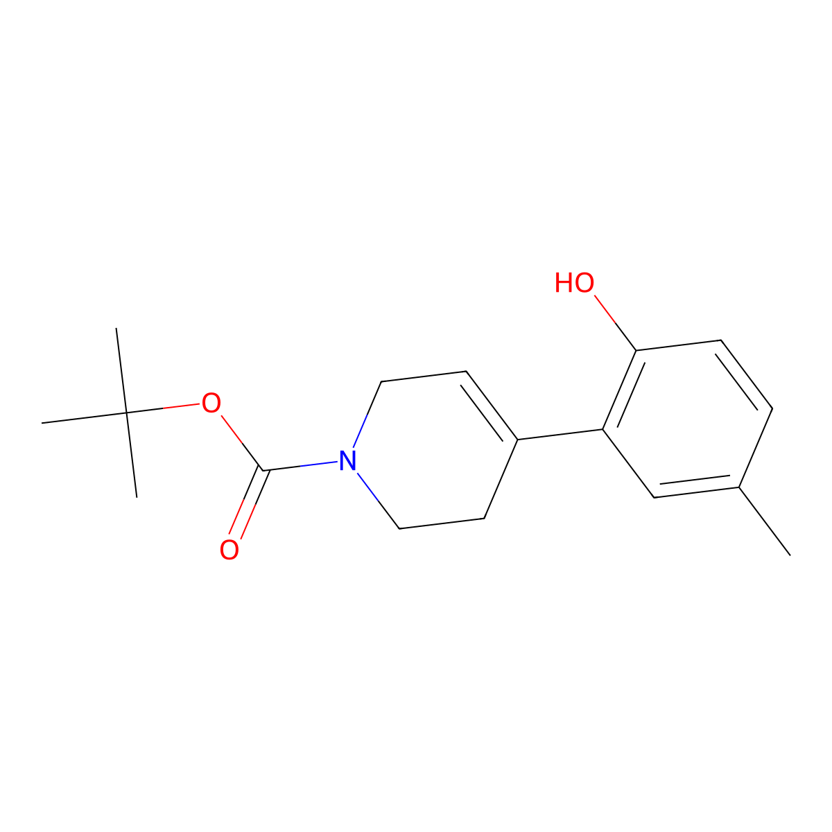tert-Butyl 4-(2-hydroxy-5-methylphenyl)-3,6-dihydropyridine-1(2H)-carboxylate molecular structure, CAS 773853-95-5
