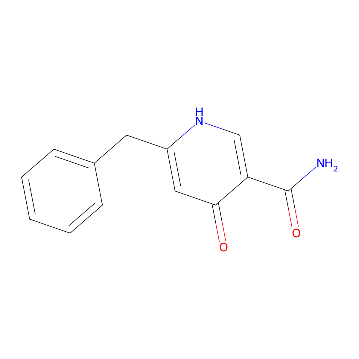 1,4-Dihydro-4-oxo-6-(phenylmethyl)-3-pyridinecarboxamide molecular structure, CAS 773855-60-0