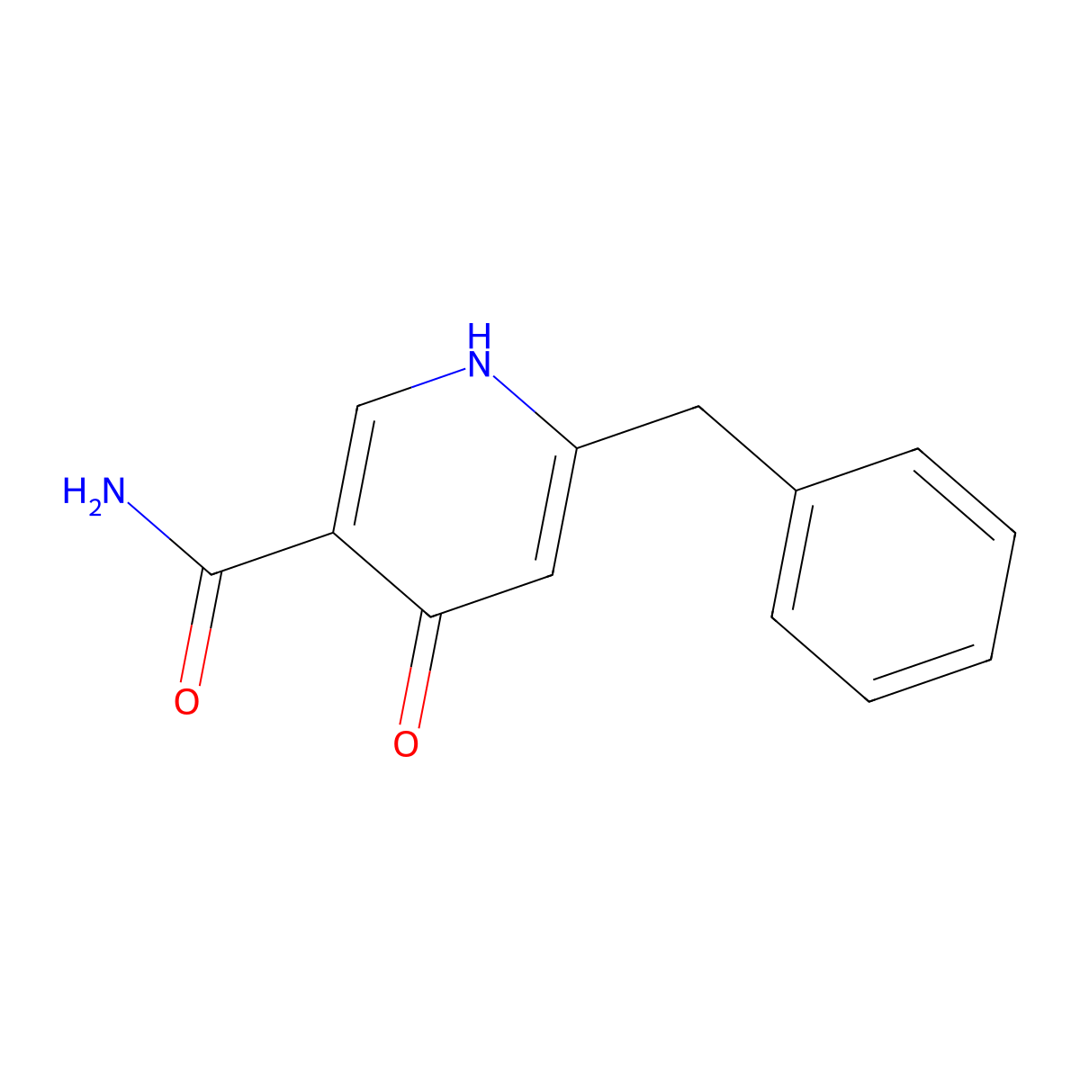 1,4-Dihydro-4-oxo-6-(phenylmethyl)-3-pyridinecarboxamide molecular structure, CAS 773855-60-0