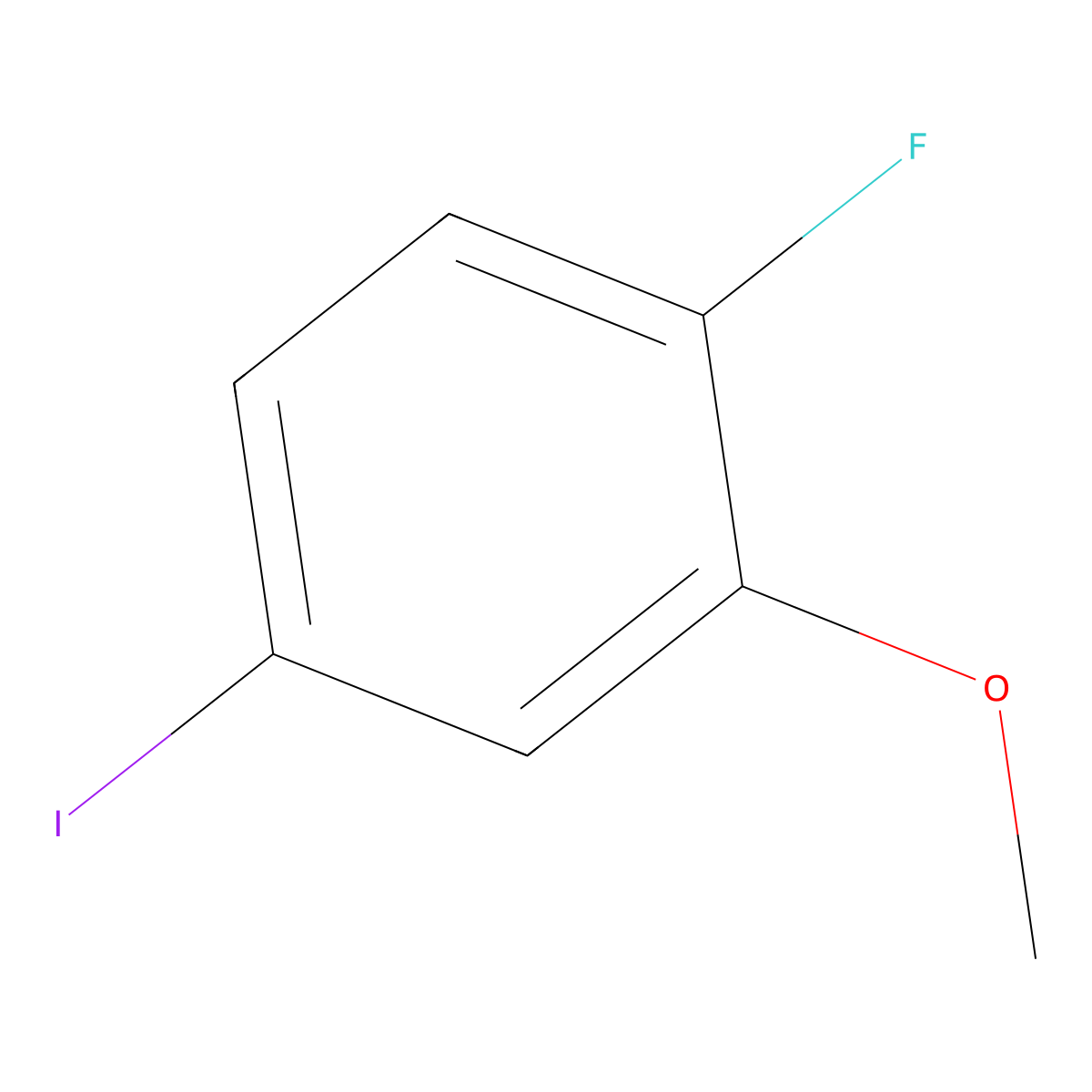 1-Fluoro-4-iodo-2-methoxybenzene molecular structure, CAS 773855-64-4