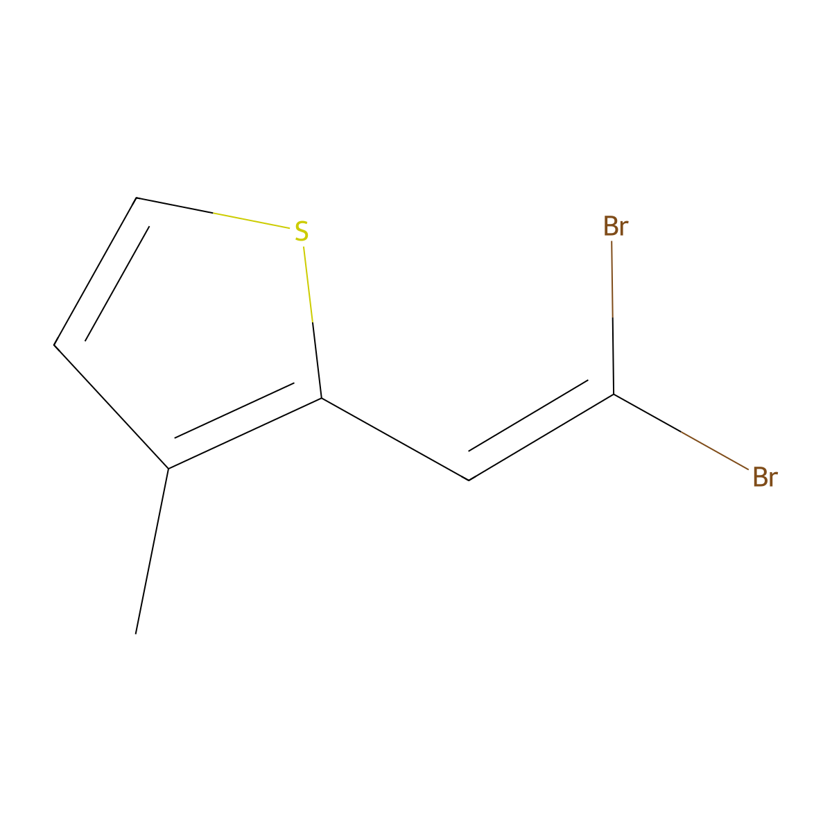 2-(2,2-Dibromoethenyl)-3-methylthiophene molecular structure, CAS 77386-41-5
