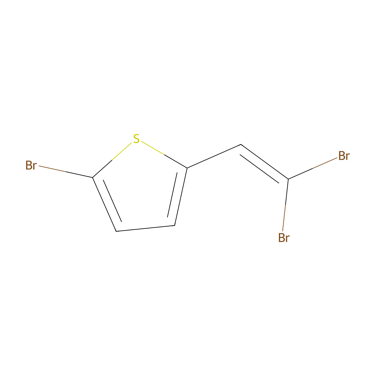 2-Bromo-5-(2,2-dibromoethenyl)thiophene molecular structure, CAS 77386-42-6