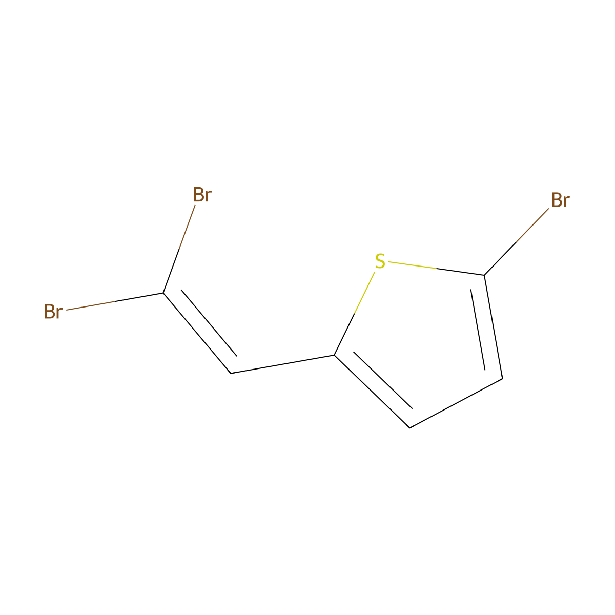 2-Bromo-5-(2,2-dibromoethenyl)thiophene molecular structure, CAS 77386-42-6