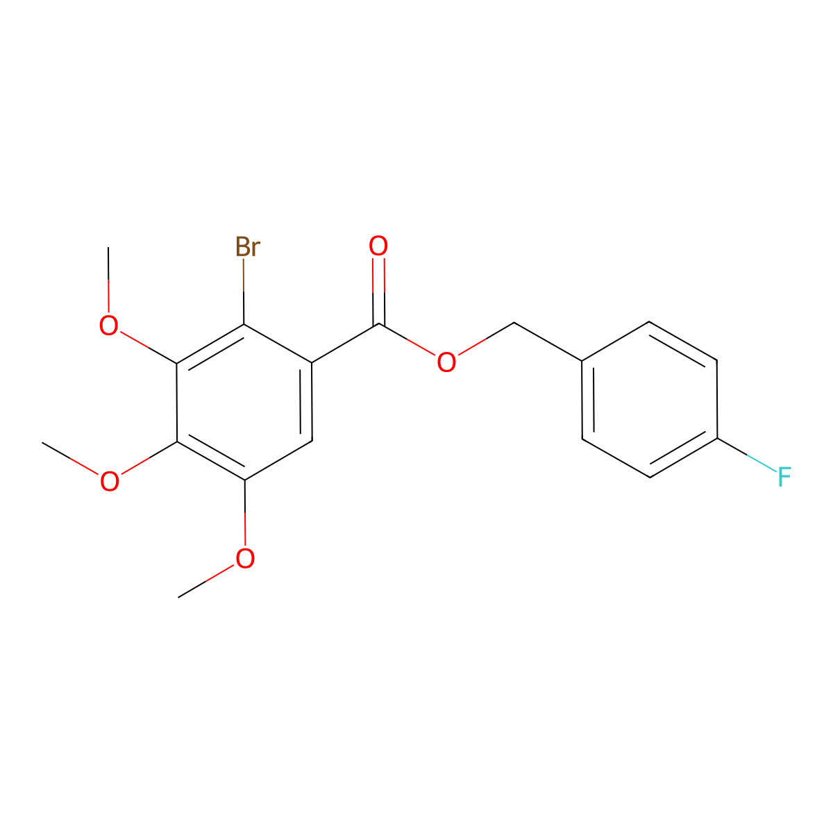 4-Fluorobenzyl 2-bromo-3,4,5-trimethoxybenzoate molecular structure, CAS 773860-32-5
