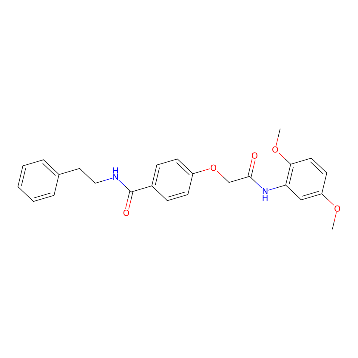 4-[2-(2,5-dimethoxyanilino)-2-oxoethoxy]-N-(2-phenylethyl)benzamide molecular structure, CAS 773860-39-2
