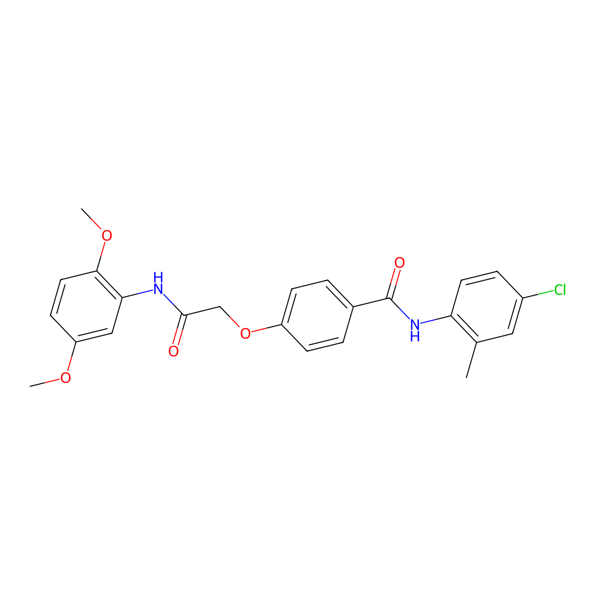 N-(4-chloro-2-methylphenyl)-4-[2-(2,5-dimethoxyanilino)-2-oxoethoxy]benzamide molecular structure, CAS 773860-47-2