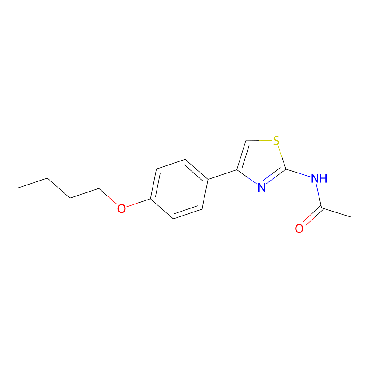 N-[4-(4-butoxyphenyl)-1,3-thiazol-2-yl]acetamide molecular structure, CAS 773860-61-0