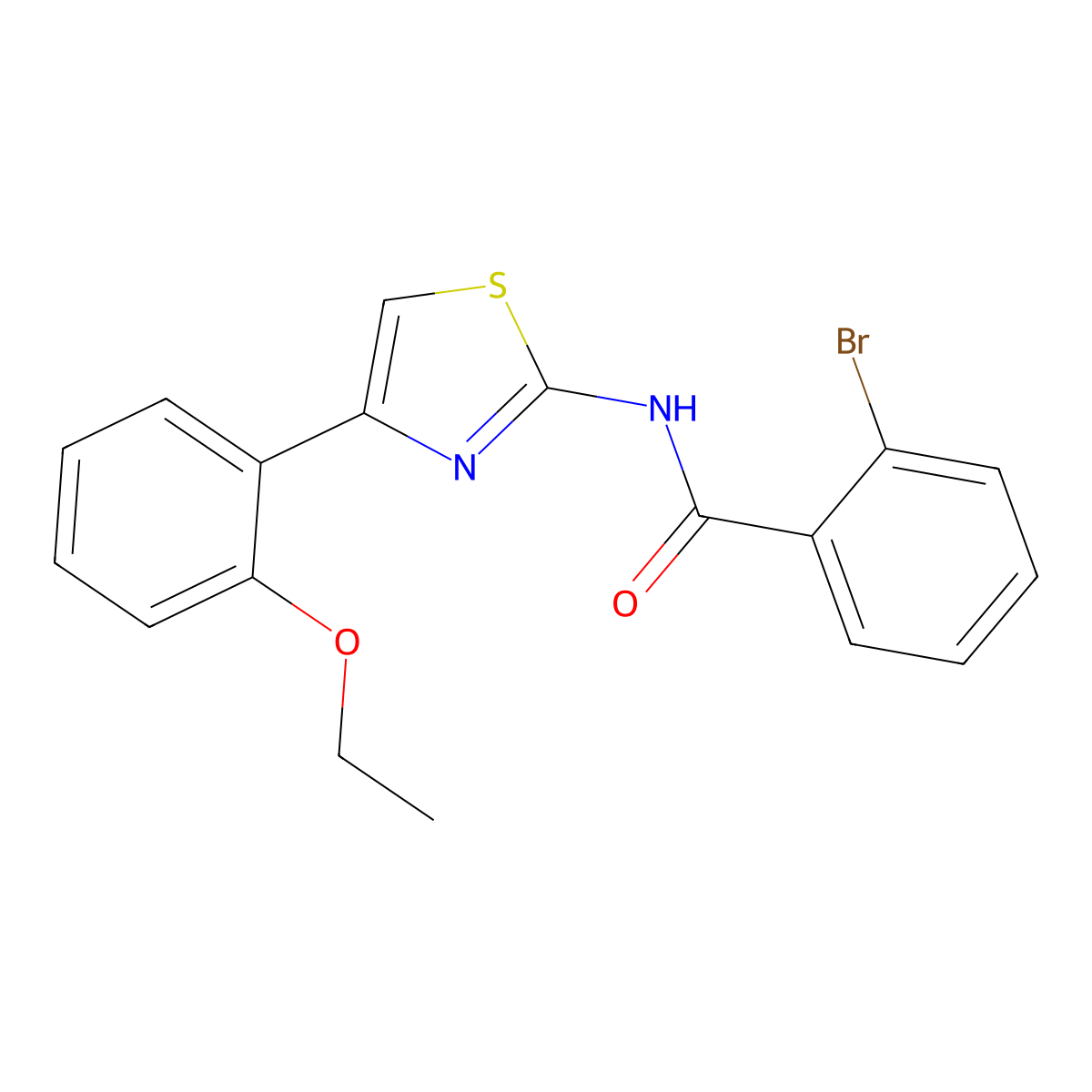 2-bromo-N-[4-(2-ethoxyphenyl)-1,3-thiazol-2-yl]benzamide molecular structure, CAS 773861-19-1
