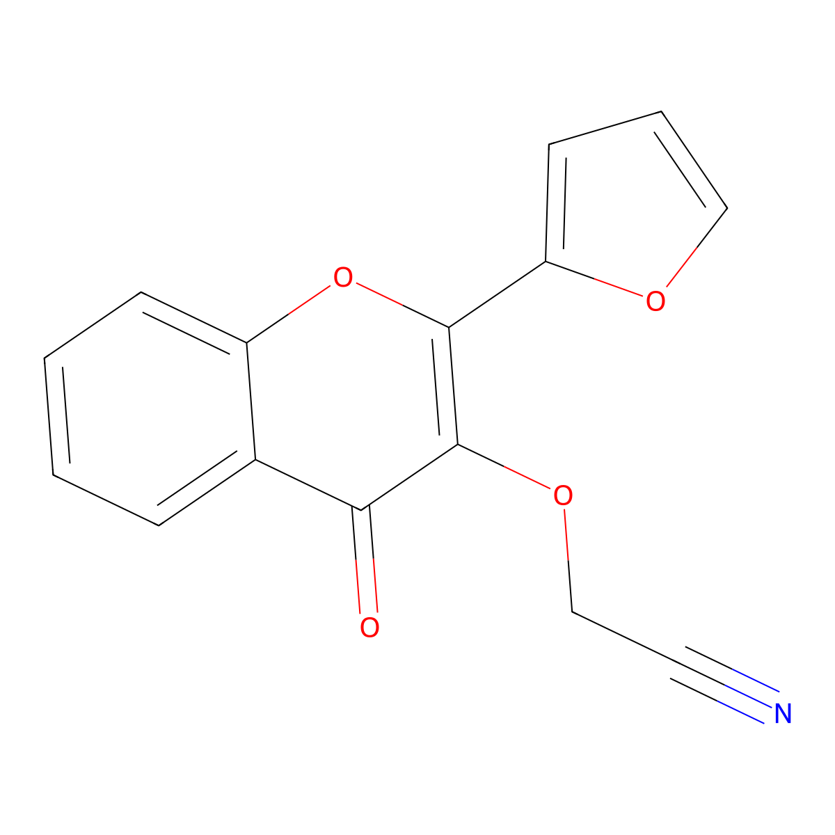 2-[2-(Furan-2-yl)-4-oxochromen-3-yl]oxyacetonitrile molecular structure, CAS 773862-67-2