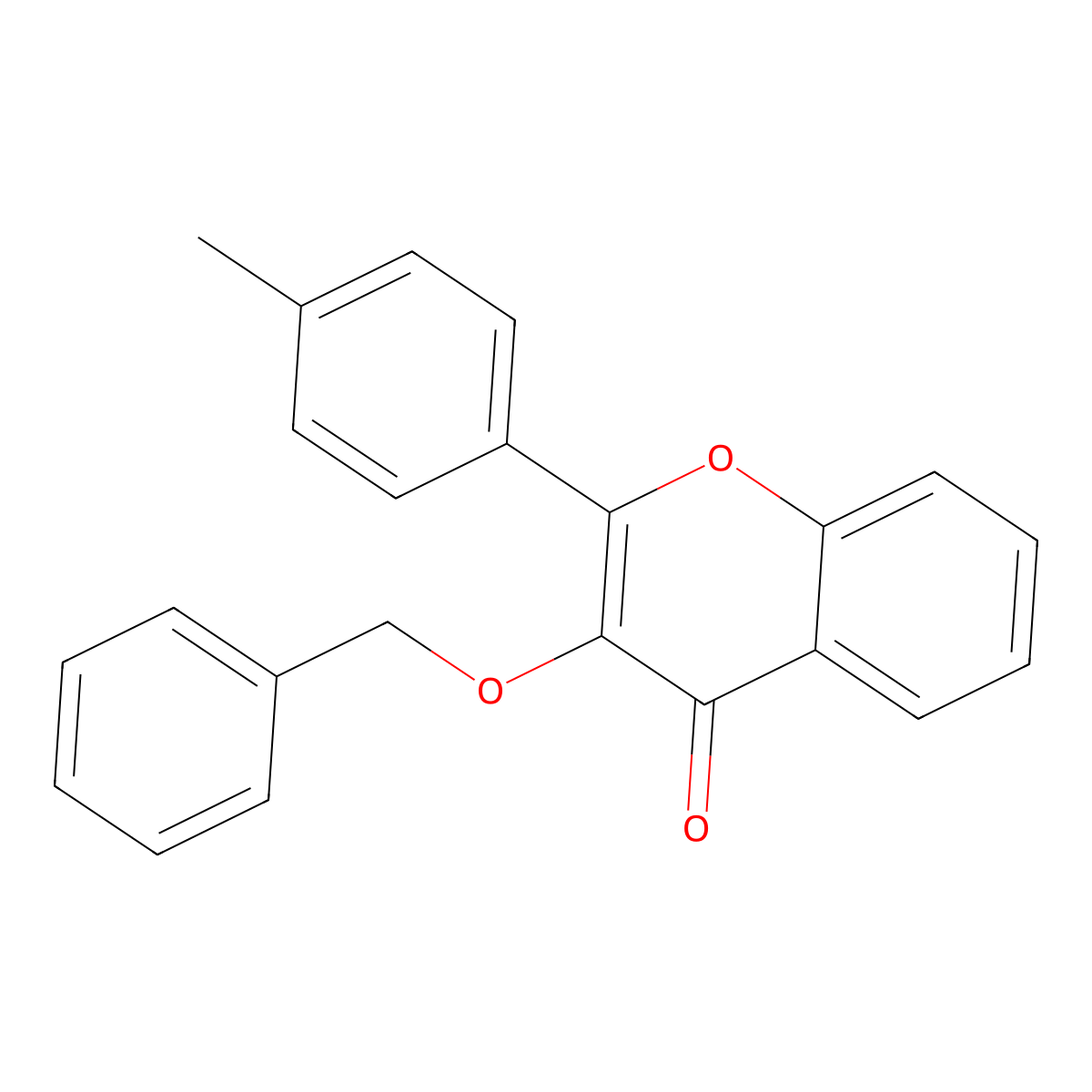 2-(4-Methylphenyl)-3-phenylmethoxychromen-4-one molecular structure, CAS 773862-75-2