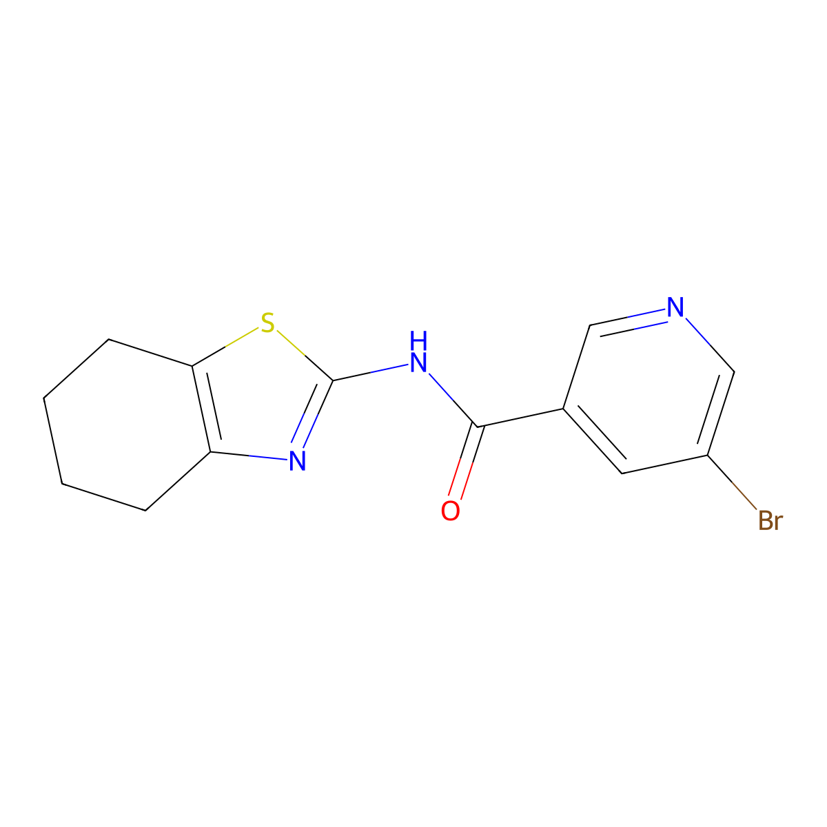 5-bromo-N-(4,5,6,7-tetrahydro-1,3-benzothiazol-2-yl)pyridine-3-carboxamide molecular structure, CAS 773863-54-0