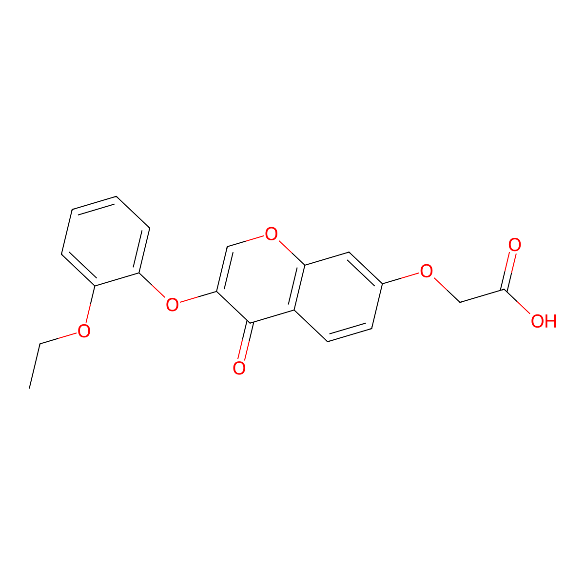 2-((3-(2-ethoxyphenoxy)-4-oxo-4H-chromen-7-yl)oxy)acetic acid molecular structure, CAS 773864-09-8