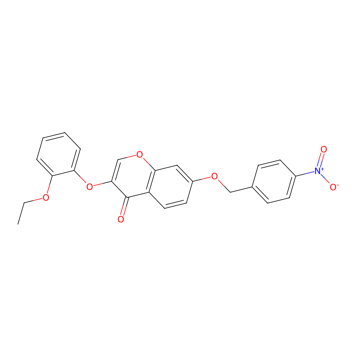 3-(2-Ethoxyphenoxy)-7-[(4-nitrophenyl)methoxy]chromen-4-one molecular structure, CAS 773864-49-6
