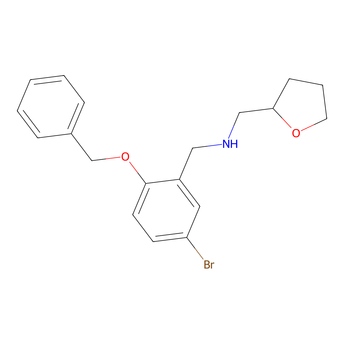 N-[2-(benzyloxy)-5-bromobenzyl]-N-(tetrahydro-2-furanylmethyl)amine molecular structure, CAS 773864-58-7