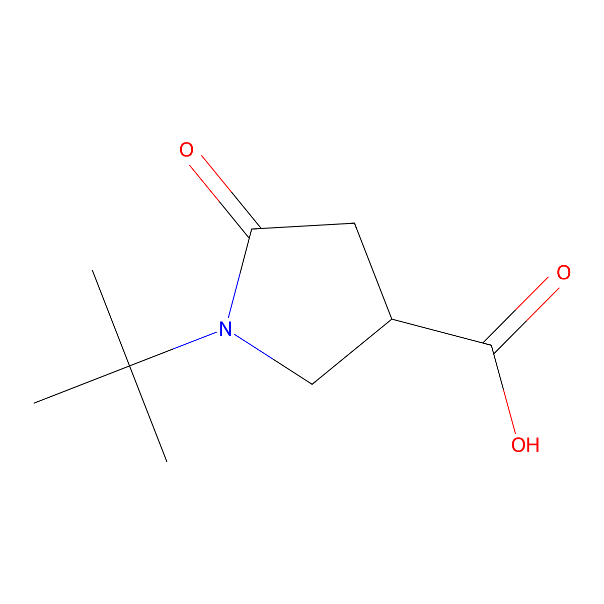 1-tert-Butyl-5-oxopyrrolidine-3-carboxylic acid molecular structure, CAS 773865-05-7