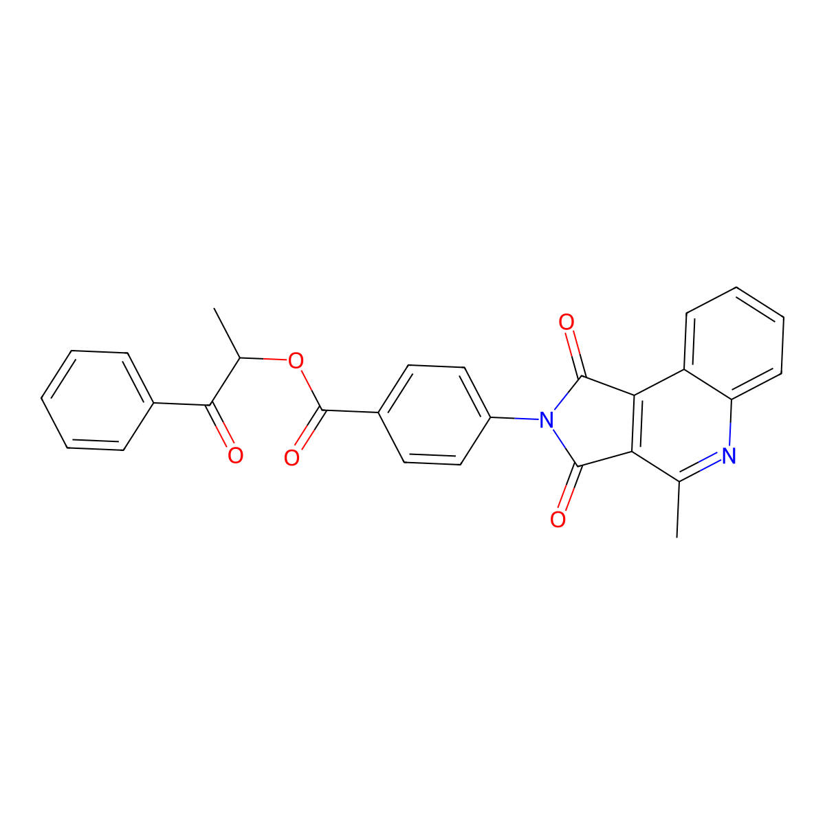 1-Methyl-2-oxo-2-phenylethyl 4-(1,3-dihydro-4-methyl-1,3-dioxo-2H-pyrrolo[3,4-c]quinolin-2-yl)benzoate molecular structure, CAS 773865-06-8