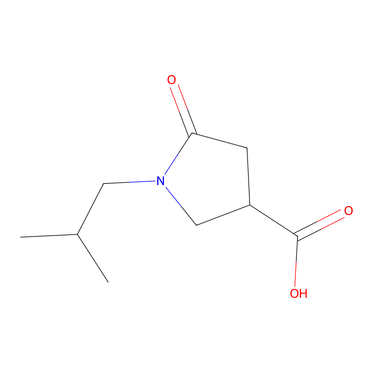 1-Isobutyl-5-oxopyrrolidine-3-carboxylic acid molecular structure, CAS 773865-07-9