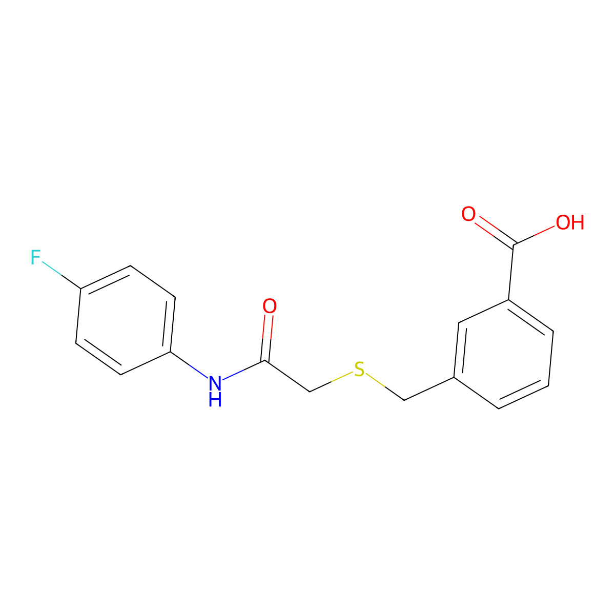 3-({[N-(4-fluorophenyl)carbamoyl]methylthio}methyl)benzoic acid molecular structure, CAS 773865-15-9