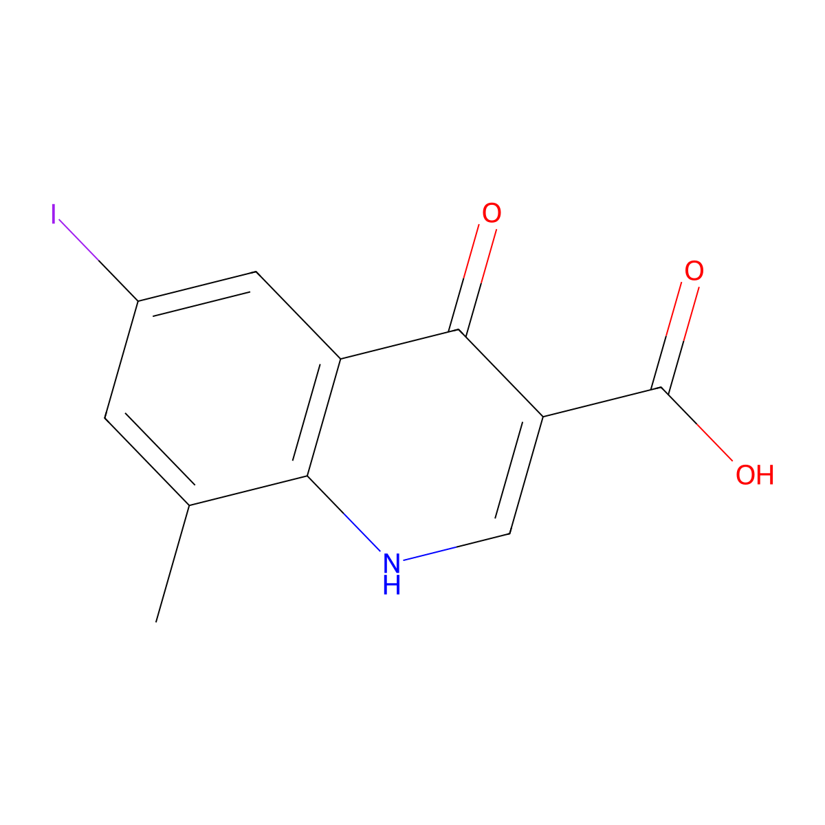 6-Iodo-8-methyl-4-oxo-1,4-dihydroquinoline-3-carboxylic acid molecular structure, CAS 773865-48-8