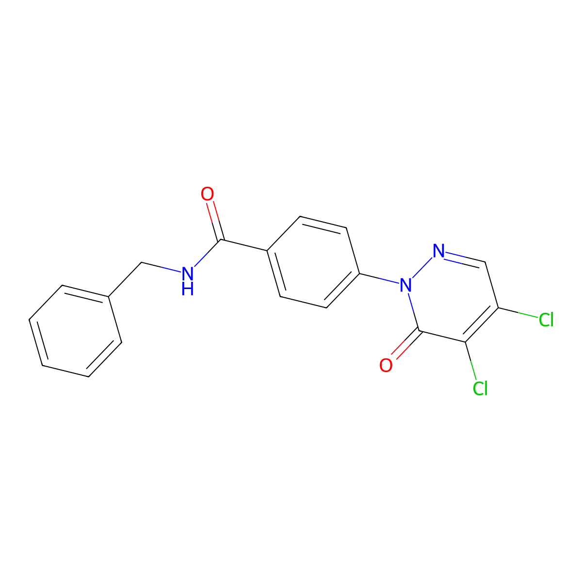 4-(4,5-Dichloro-6-oxo-1(6H)-pyridazinyl)-N-(phenylmethyl)benzamide molecular structure, CAS 773865-50-2