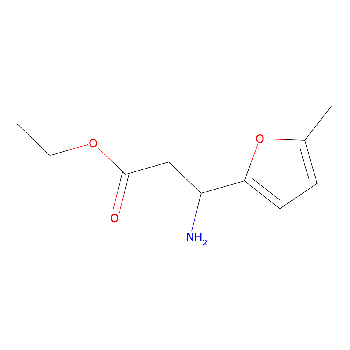 Ethyl 3-amino-3-(5-methylfuran-2-yl)propanoate molecular structure, CAS 773865-87-5