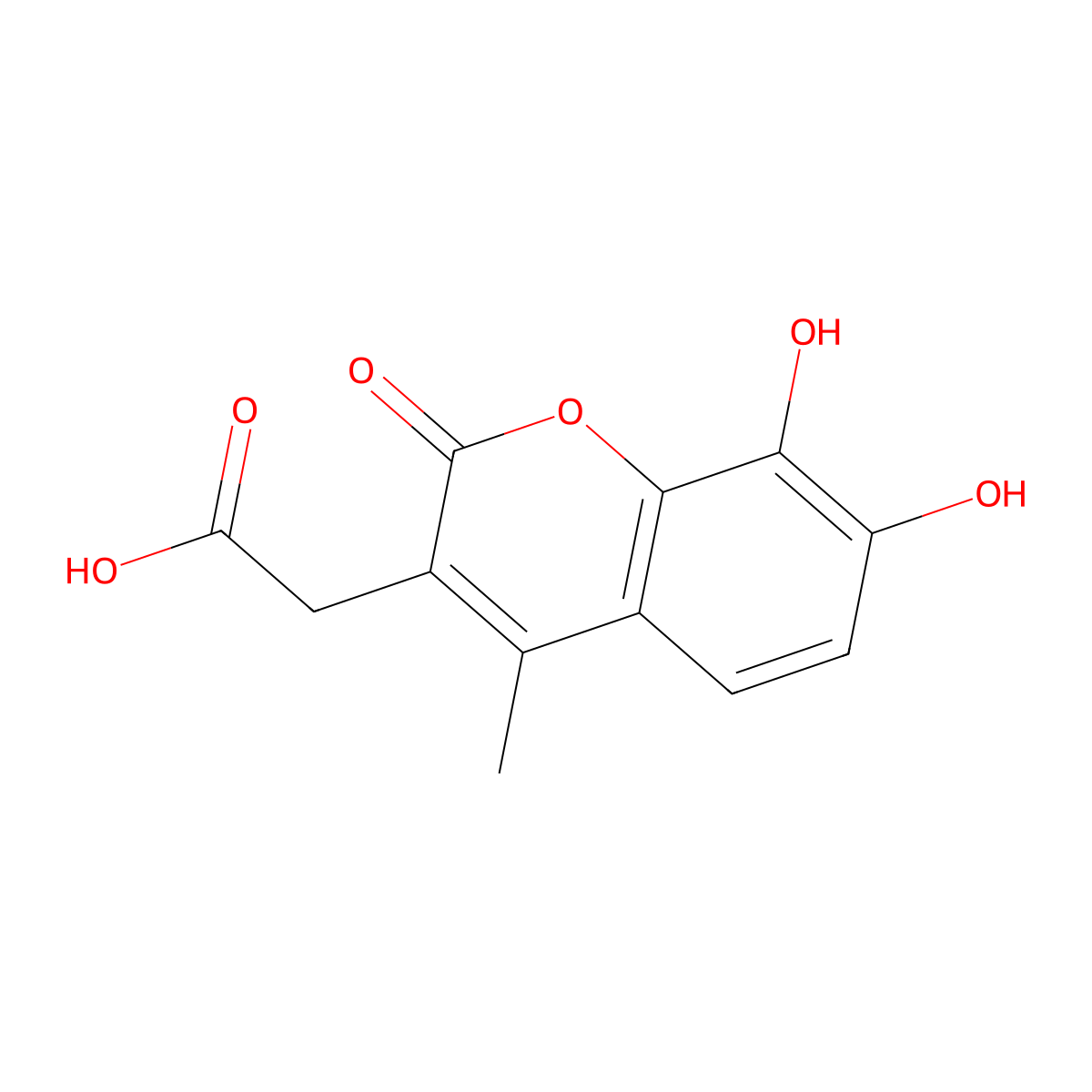 7,8-Dihydroxy-4-methylcoumarin-3-acetic acid molecular structure, CAS 773866-17-4
