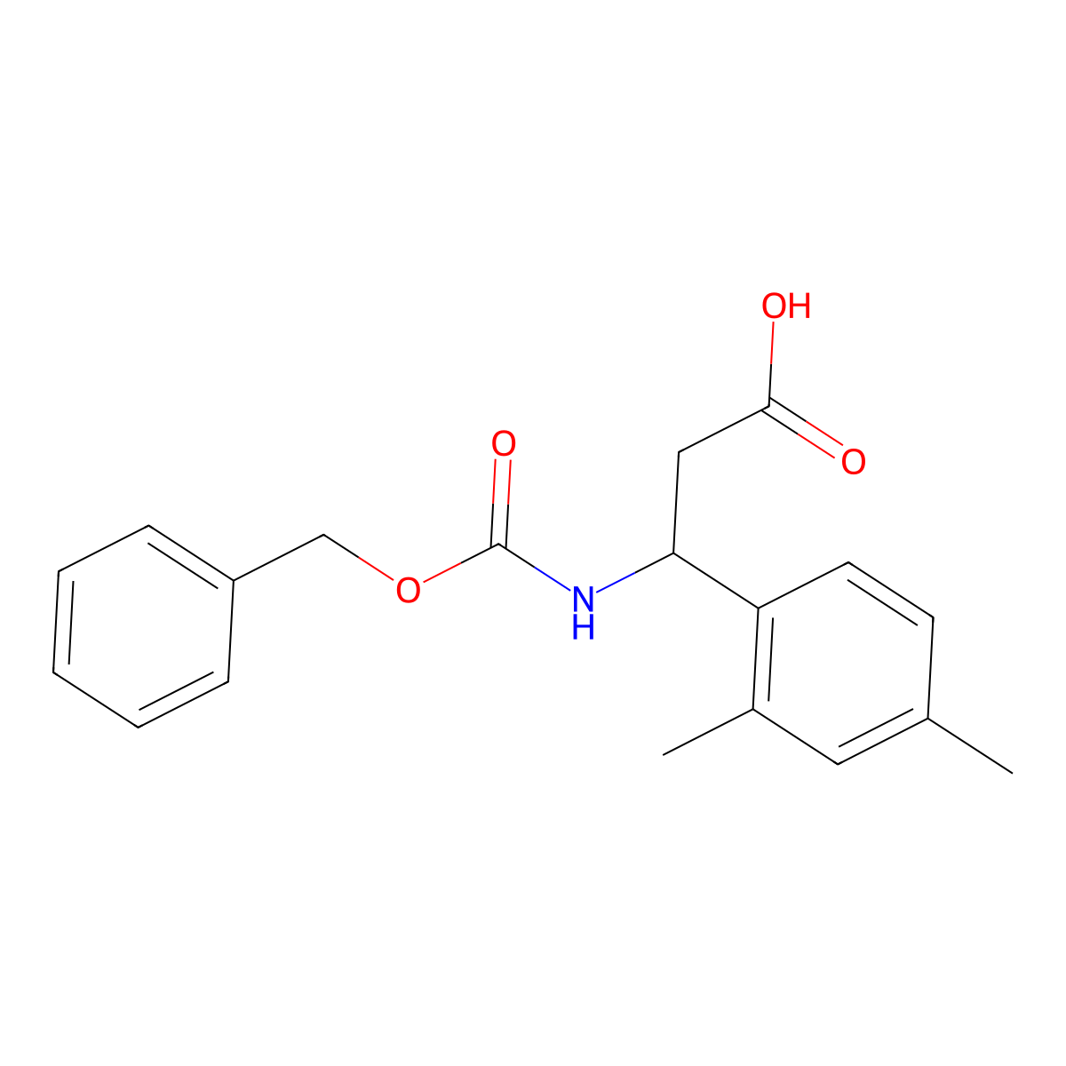 3-{[(Benzyloxy)carbonyl]amino}-3-(2,4-dimethylphenyl)propanoic acid molecular structure, CAS 773867-60-0