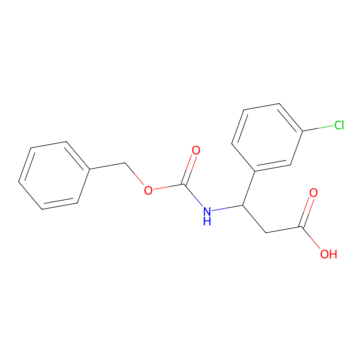 3-{[(Benzyloxy)carbonyl]amino}-3-(3-chlorophenyl)propanoic acid molecular structure, CAS 773867-65-5