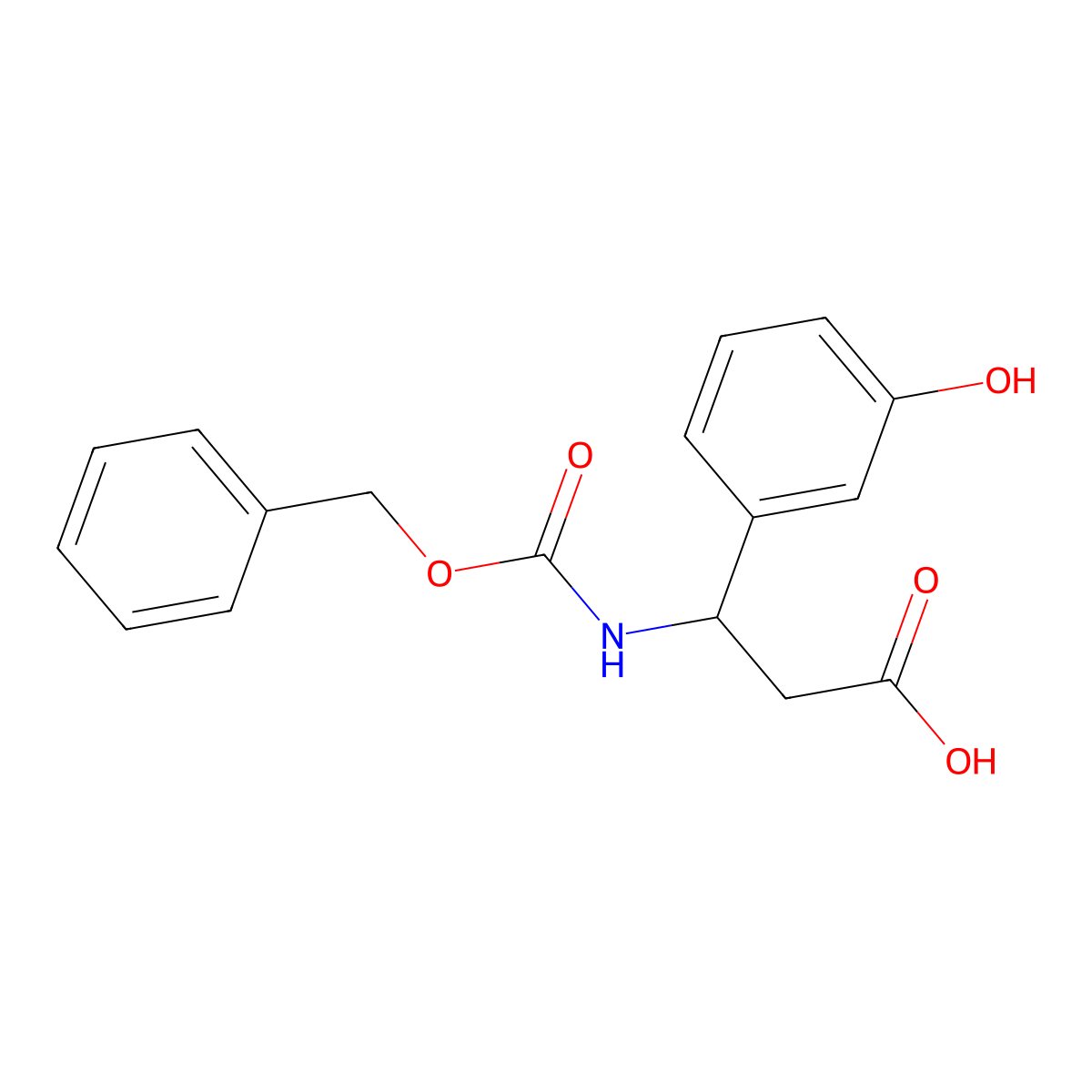 3-{[(Benzyloxy)carbonyl]amino}-3-(3-hydroxyphenyl)propanoic acid molecular structure, CAS 773867-66-6