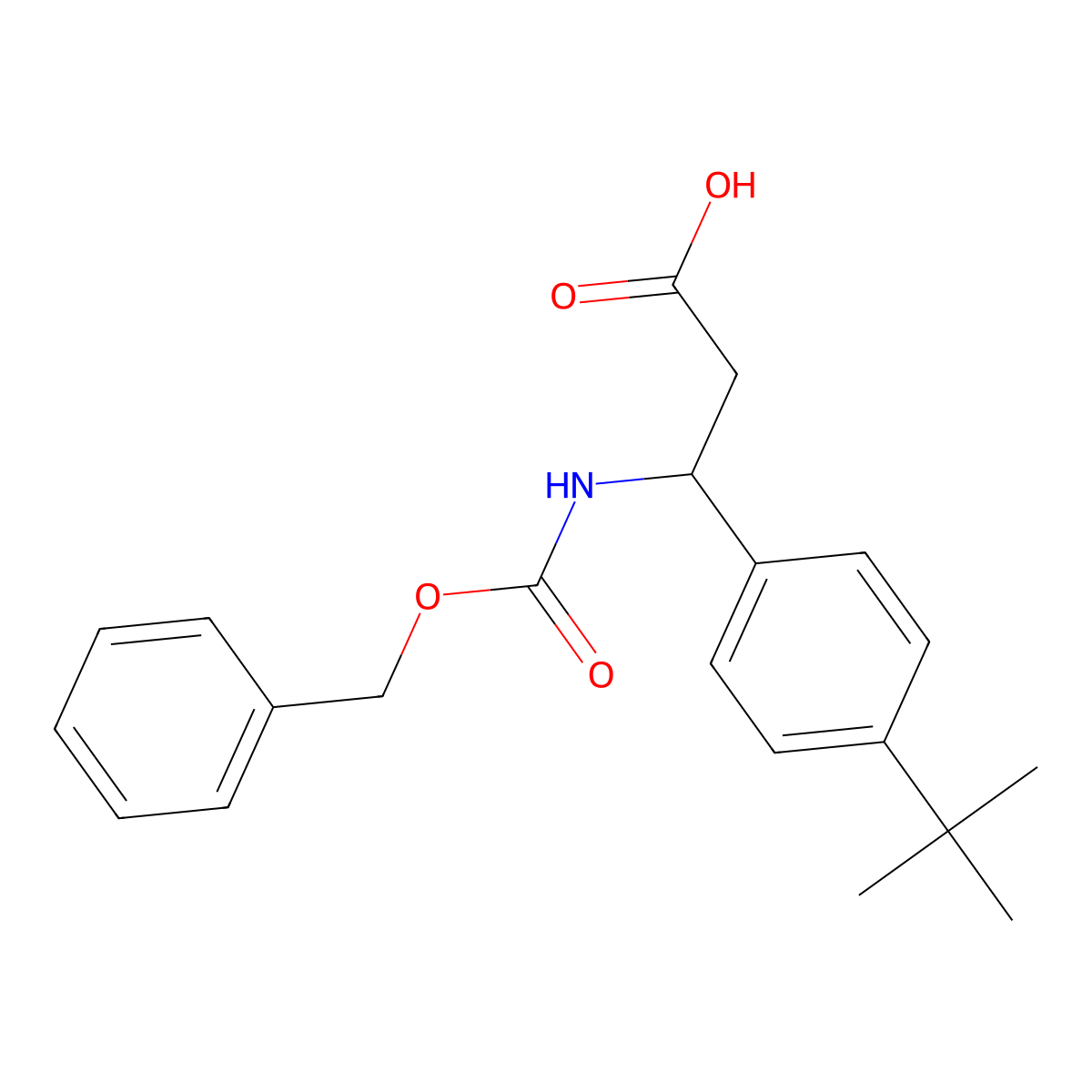 3-{[(Benzyloxy)carbonyl]amino}-3-(4-tert-butylphenyl)propanoic acid molecular structure, CAS 773867-92-8
