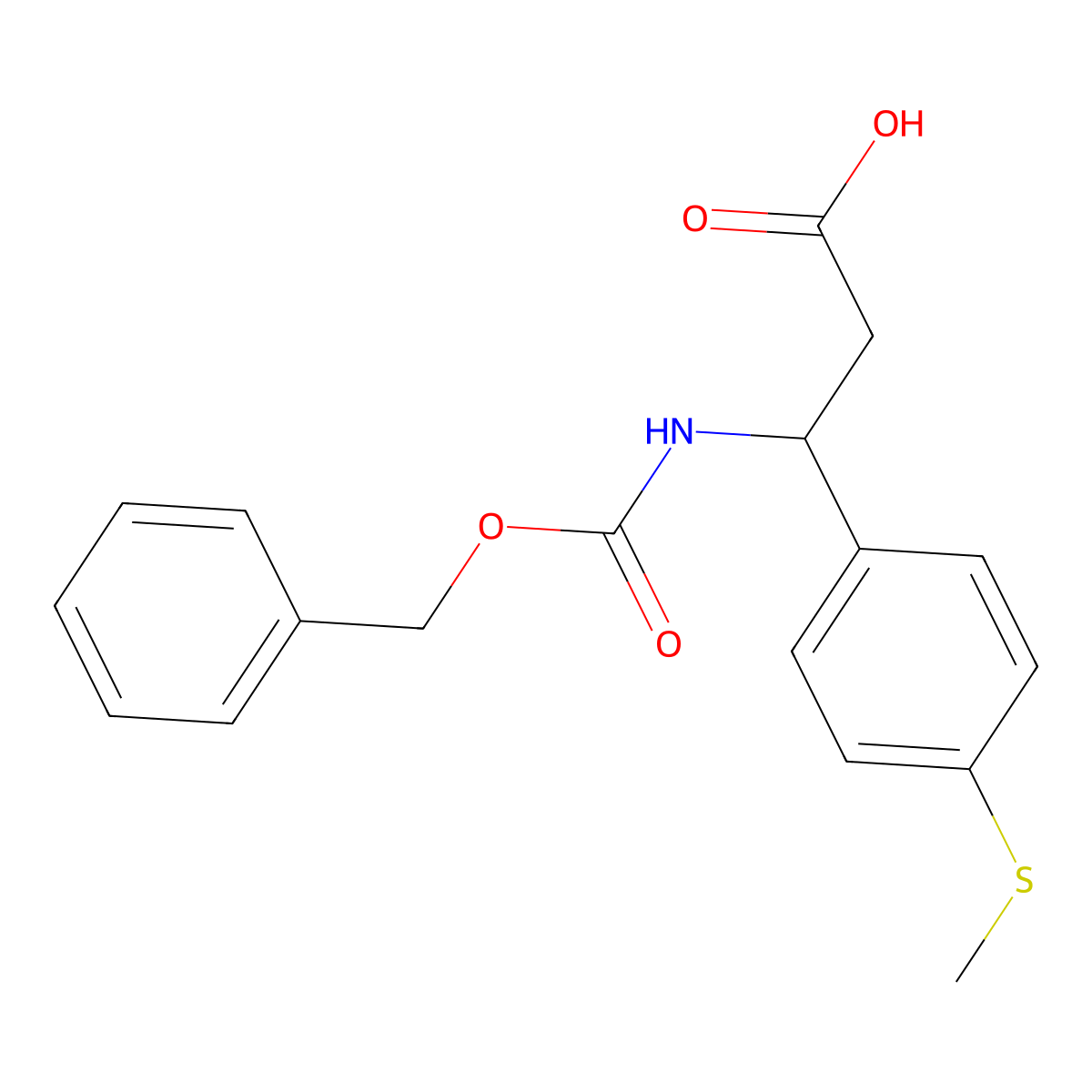 3-{[(Benzyloxy)carbonyl]amino}-3-[4-(methylsulfanyl)phenyl]propanoic acid molecular structure, CAS 773868-14-7