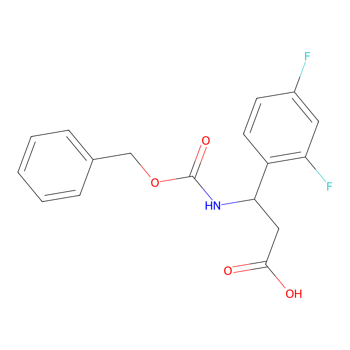 3-{[(Benzyloxy)carbonyl]amino}-3-(2,4-difluorophenyl)propanoic acid molecular structure, CAS 773868-16-9