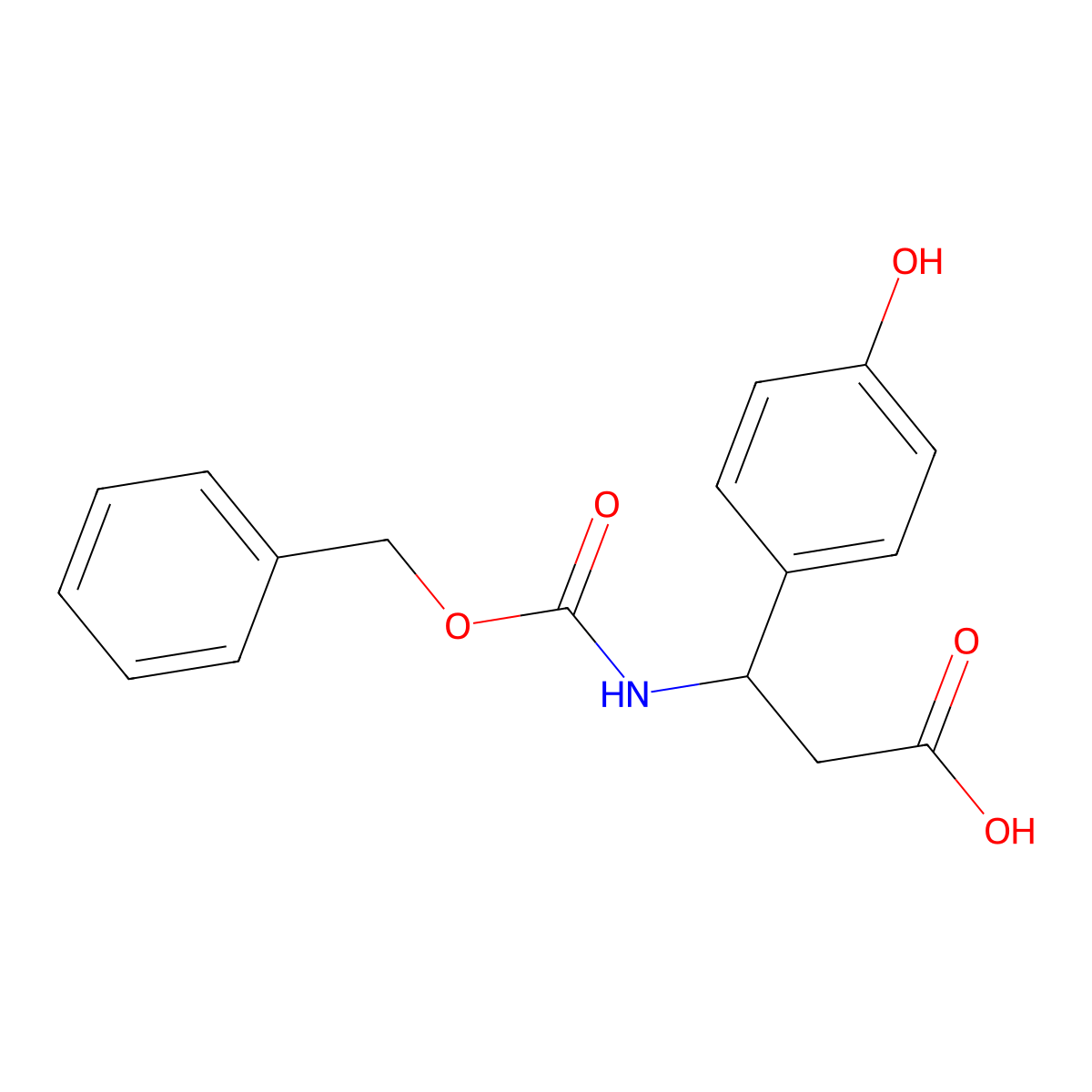 3-{[(Benzyloxy)carbonyl]amino}-3-(4-hydroxyphenyl)propanoic acid molecular structure, CAS 773868-19-2