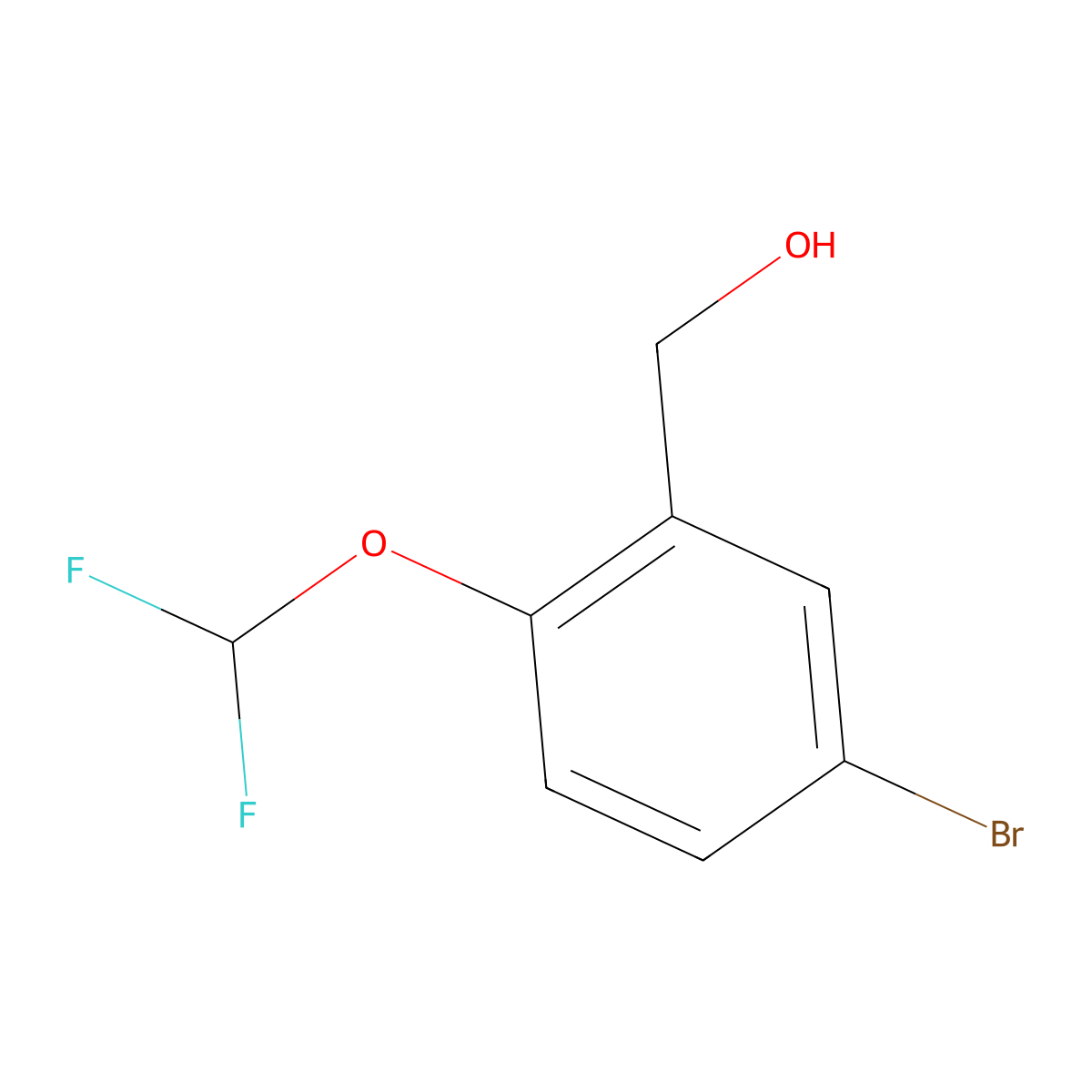 (5-Bromo-2-(difluoromethoxy)phenyl)methanol molecular structure, CAS 773868-62-5