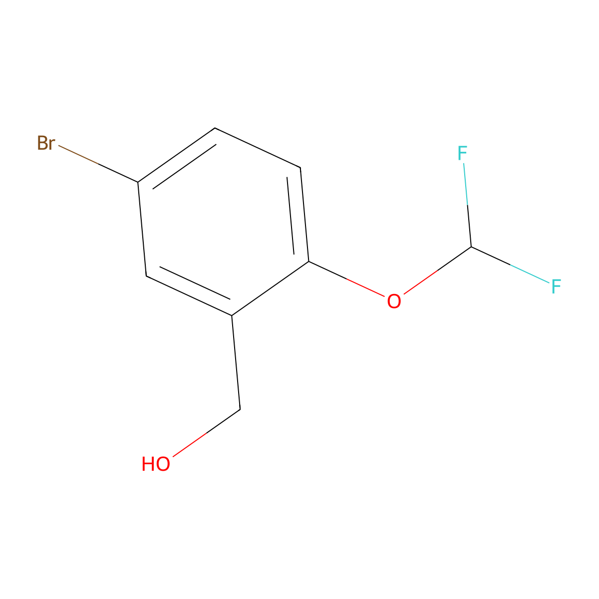 (5-Bromo-2-(difluoromethoxy)phenyl)methanol molecular structure, CAS 773868-62-5