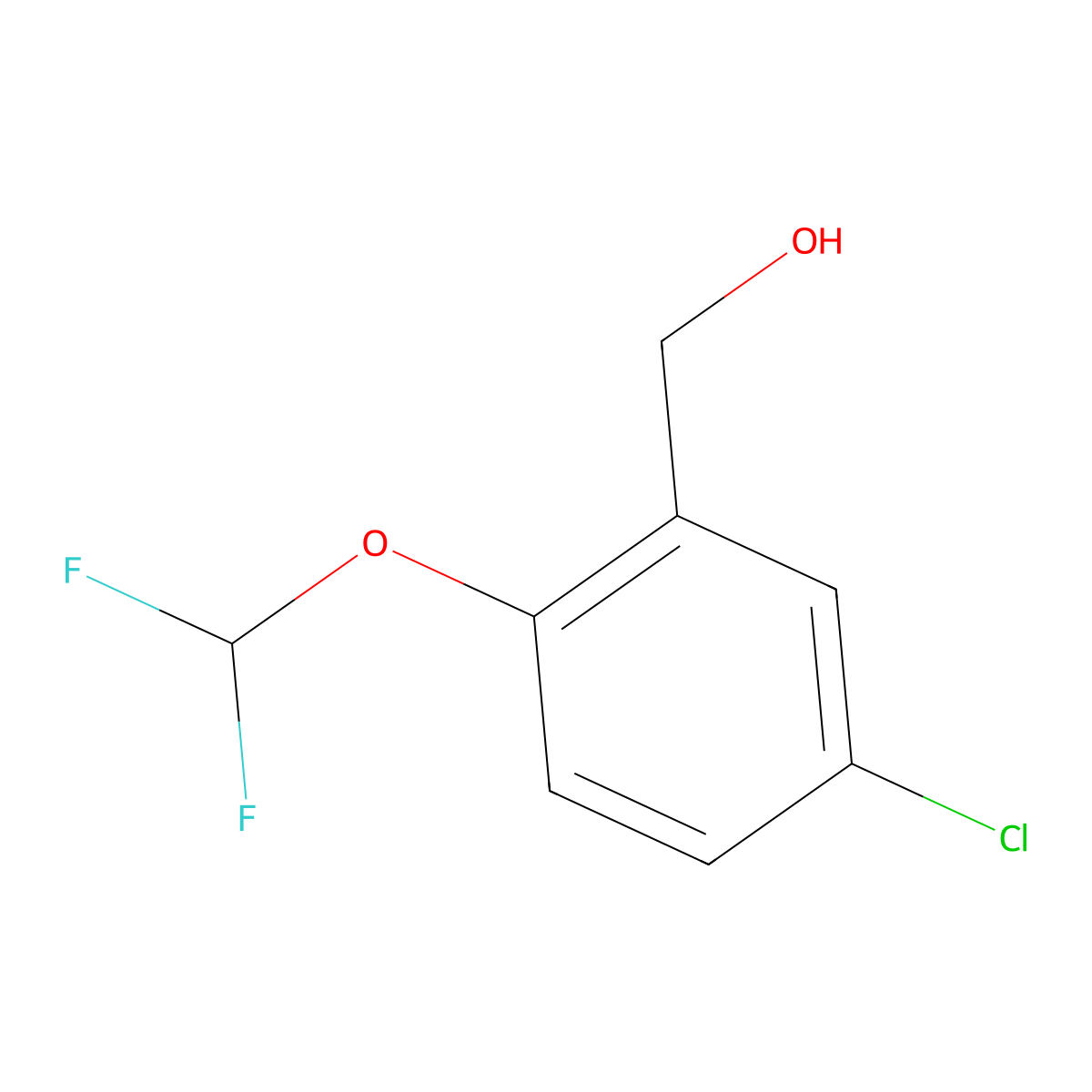5-Chloro-2-(difluoromethoxy)benzenemethanol molecular structure, CAS 773868-63-6