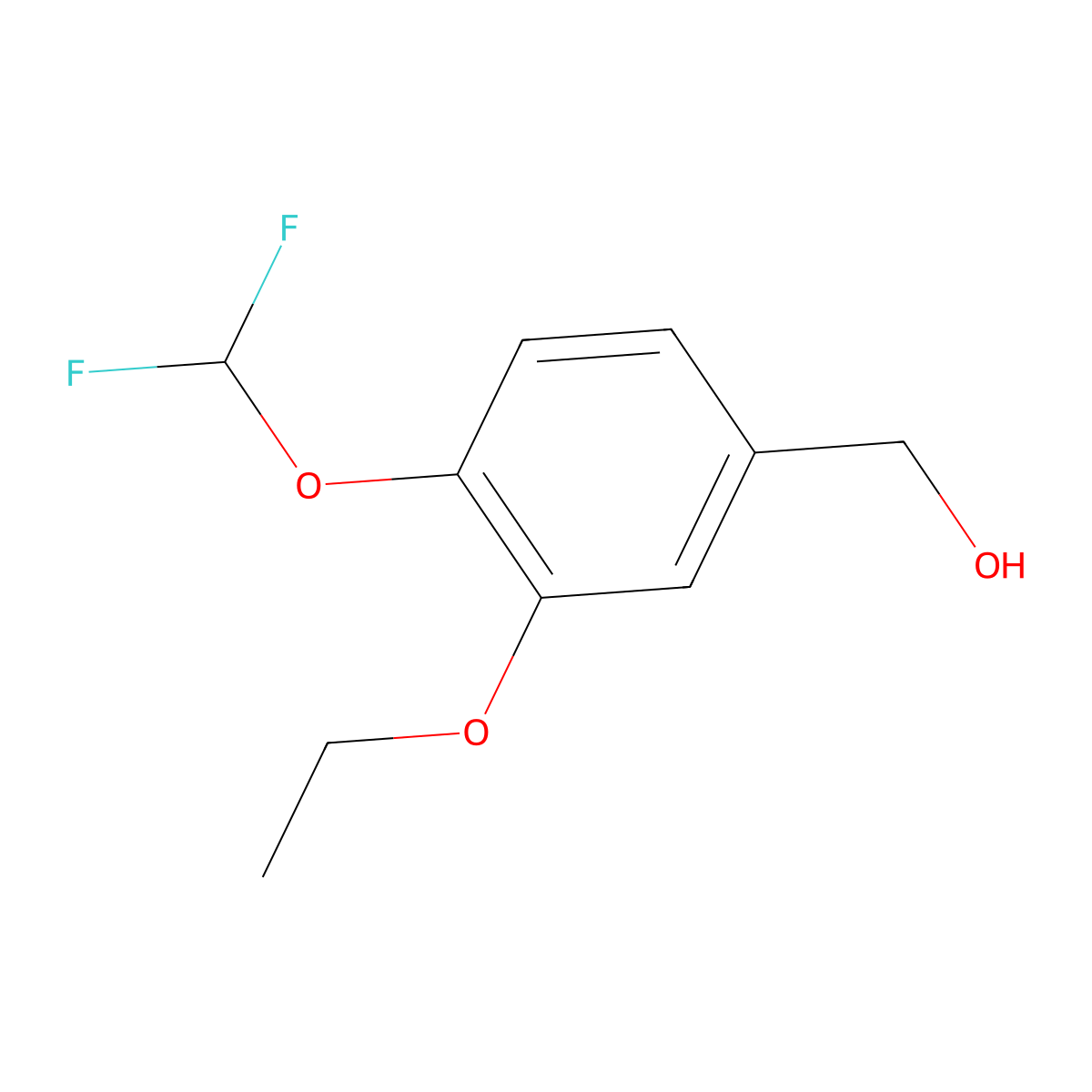 [4-(Difluoromethoxy)-3-ethoxyphenyl]methanol molecular structure, CAS 773868-64-7