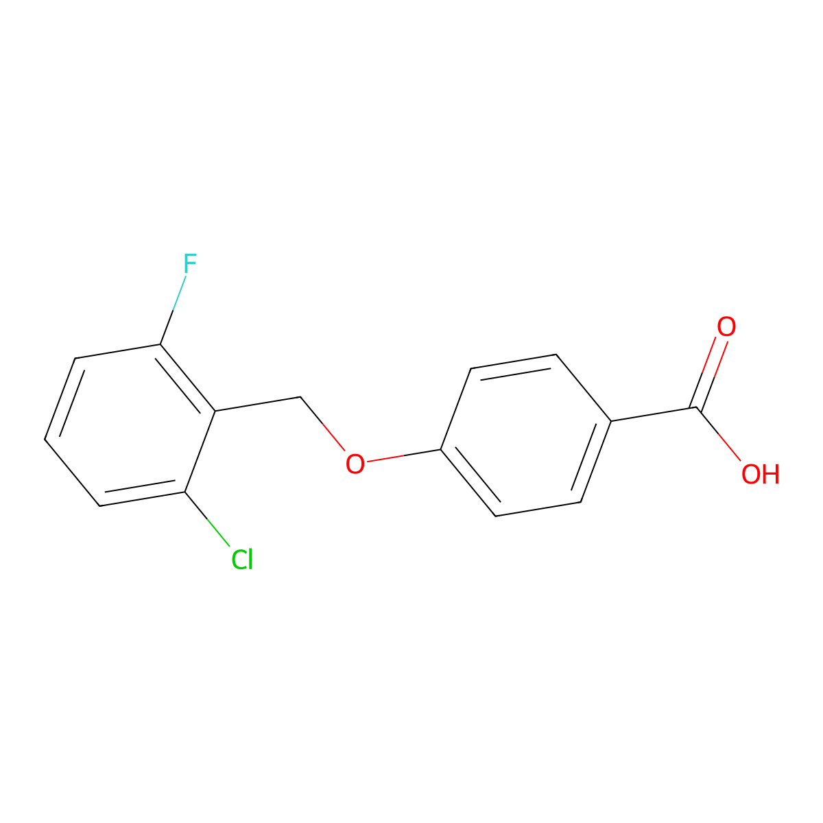 4-[(2-Chloro-6-fluorobenzyl)oxy]benzoic acid molecular structure, CAS 773869-10-6