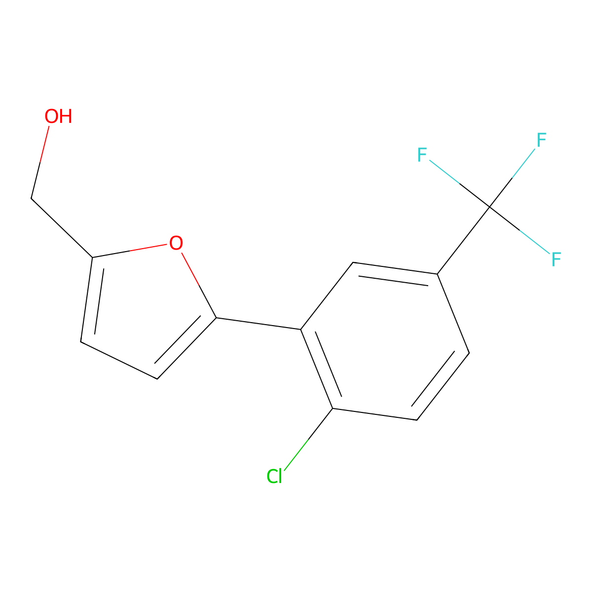 {5-[2-Chloro-5-(trifluoromethyl)phenyl]furan-2-yl}methanol molecular structure, CAS 773869-11-7
