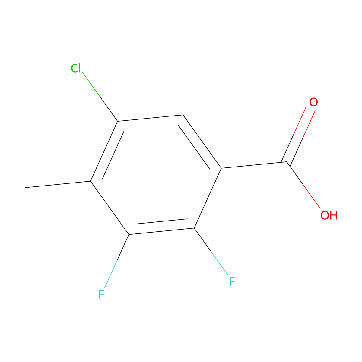 5-Chloro-2,3-difluoro-4-methylbenzoic acid molecular structure, CAS 773869-46-8
