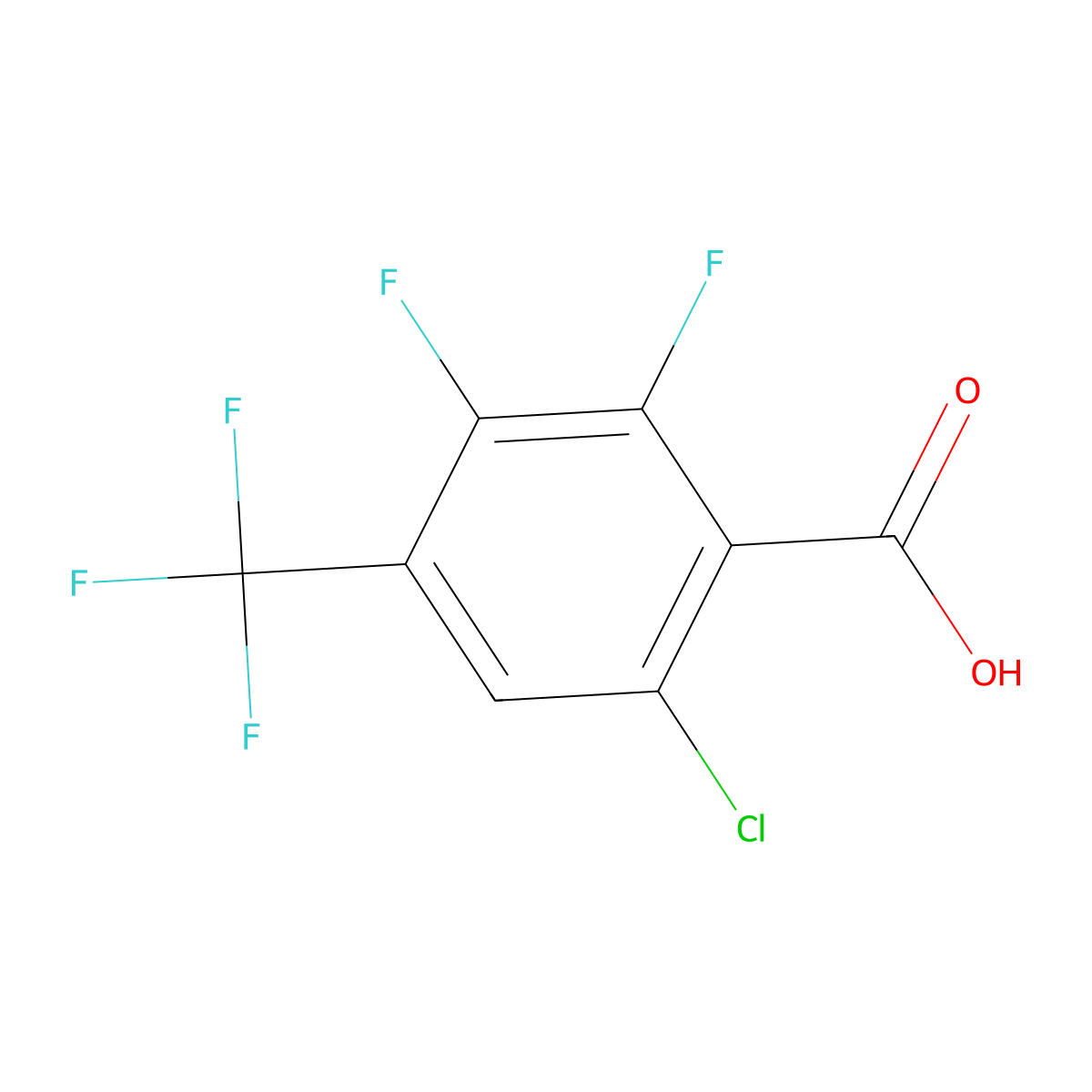 6-Chloro-2,3-difluoro-4-(trifluoromethyl)benzoic acid molecular structure, CAS 773869-48-0