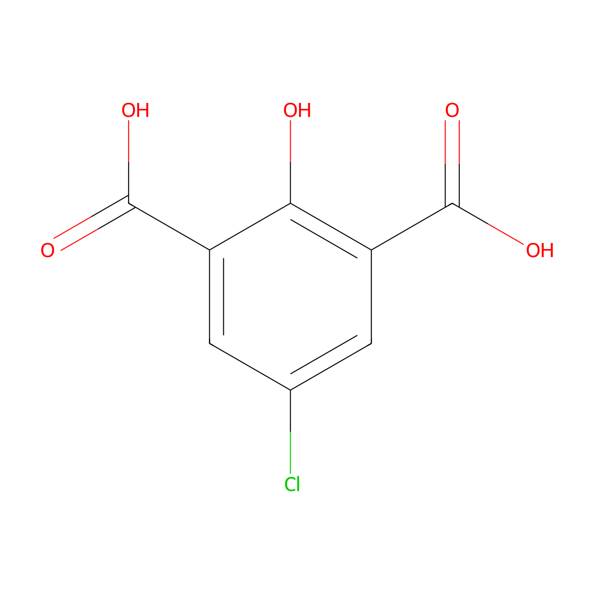 5-Chloro-2-hydroxybenzene-1,3-dicarboxylic acid molecular structure, CAS 773869-56-0