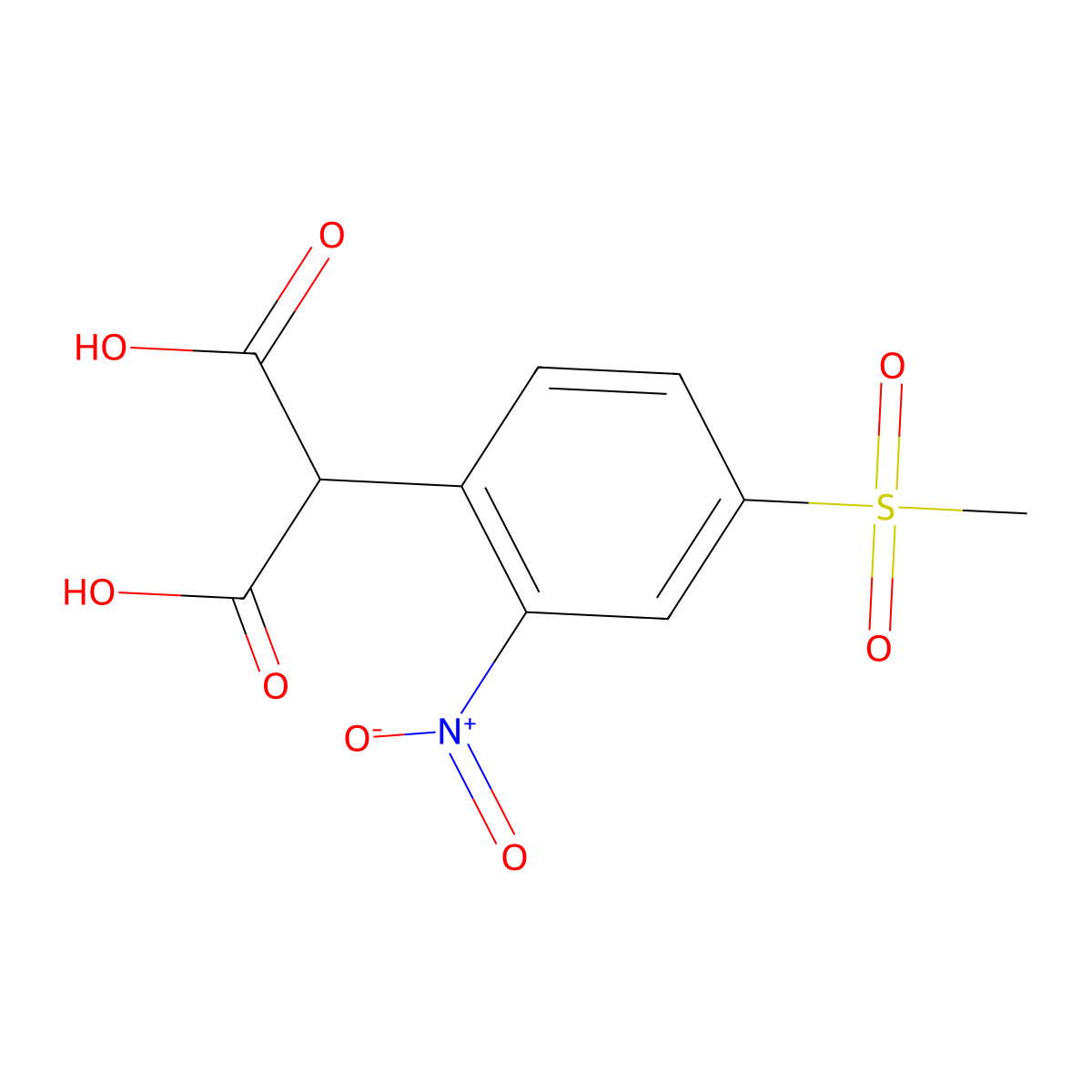 2-(4-Methanesulfonyl-2-nitrophenyl)propanedioic acid molecular structure, CAS 773869-70-8
