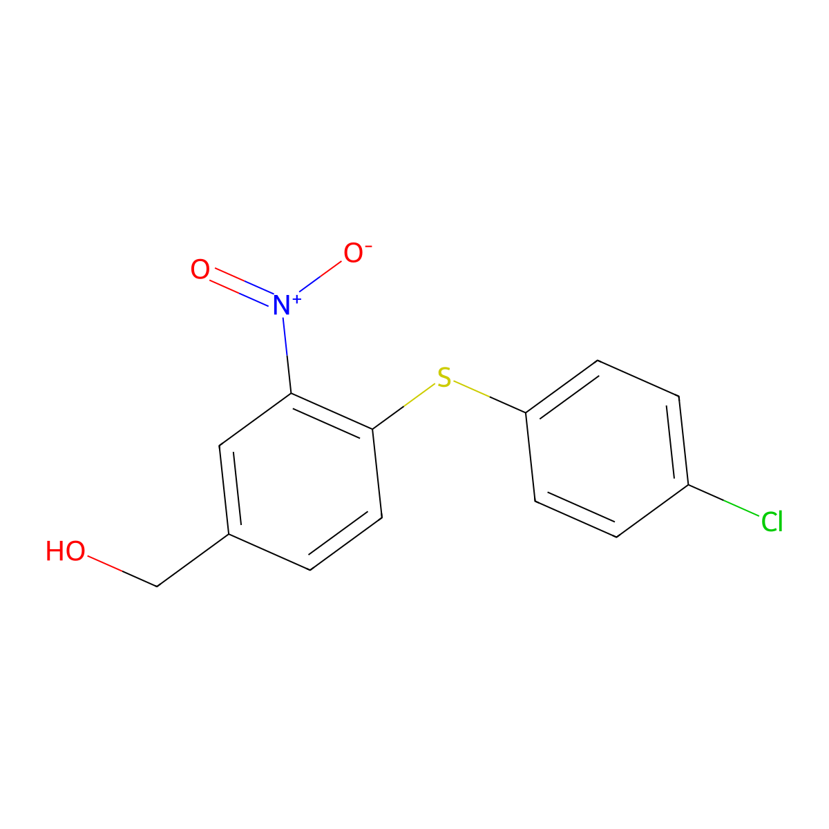 {4-[(4-Chlorophenyl)sulfanyl]-3-nitrophenyl}methanol molecular structure, CAS 773869-91-3