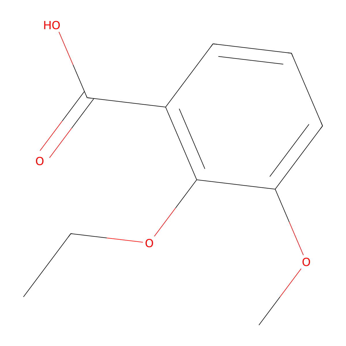2-Ethoxy-3-methoxybenzoic acid molecular structure, CAS 773869-96-8