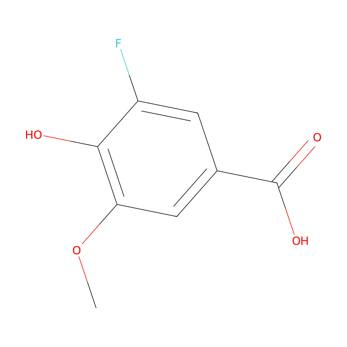 3-Fluoro-4-hydroxy-5-methoxybenzoic acid molecular structure, CAS 773870-27-2