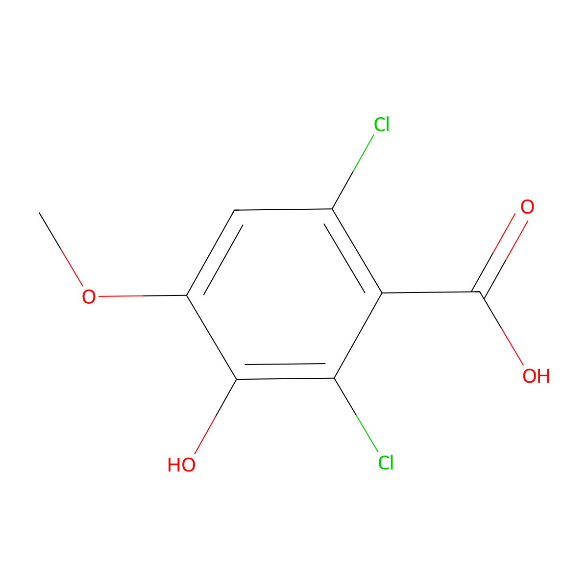 2,6-Dichloro-3-hydroxy-4-methoxybenzoic acid molecular structure, CAS 773870-39-6