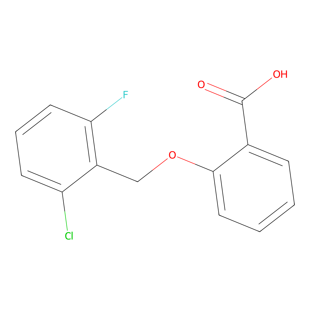 2-[(2-Chloro-6-fluorobenzyl)oxy]benzoic acid molecular structure, CAS 773870-42-1