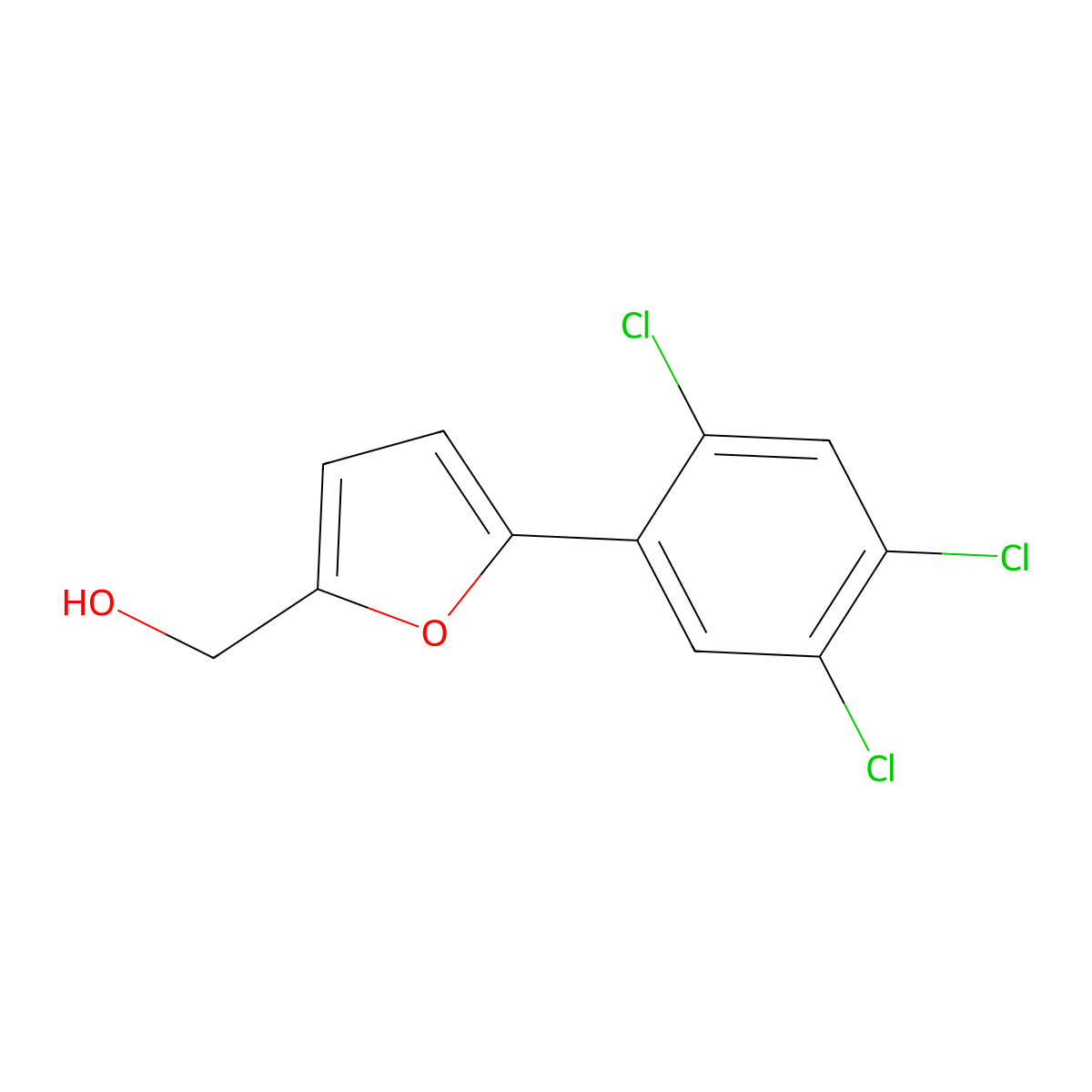 (5-(2,4,5-Trichlorophenyl)furan-2-yl)methanol molecular structure, CAS 773870-51-2